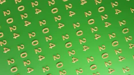 Golden-2024:-A-Lustrous-Repetition-on-green-background-vertical