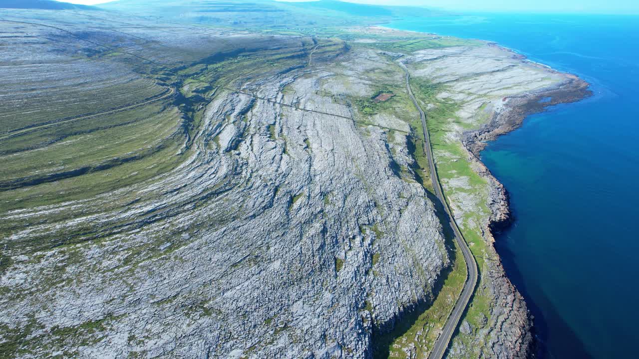 The Burren coast road hugs the sea trough stunning natural landscape epic locations Ireland