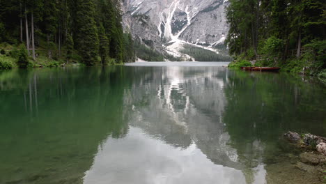 view on braies lake landscape