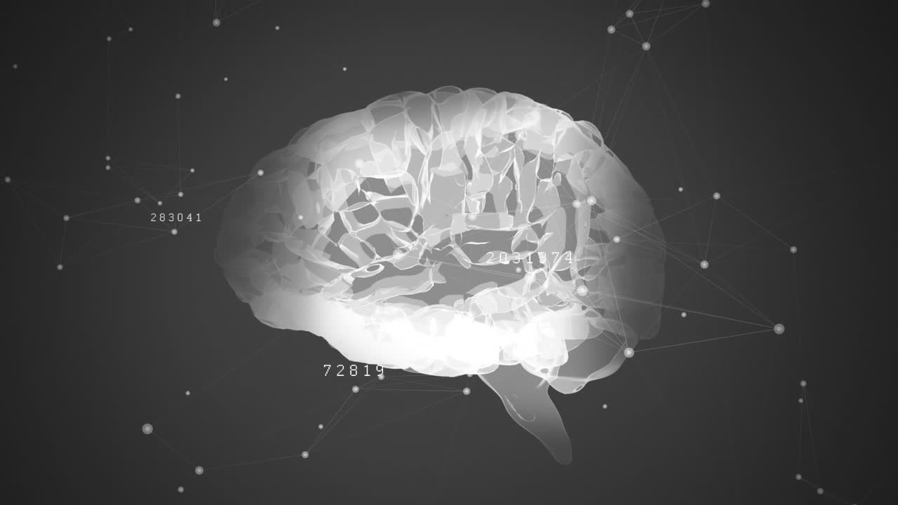 animación del cerebro con tecnología y procesamiento de datos