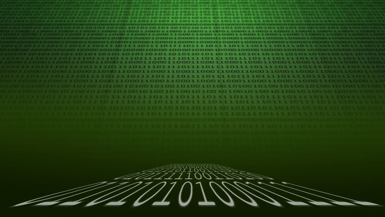 Binary coding on a black background