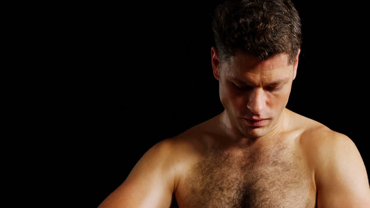 권투 장갑을 입은 권투 선수