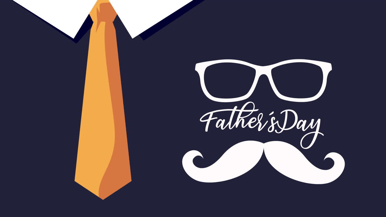 happy father's day con gli occhiali e i baffi in un vestito elegante.
