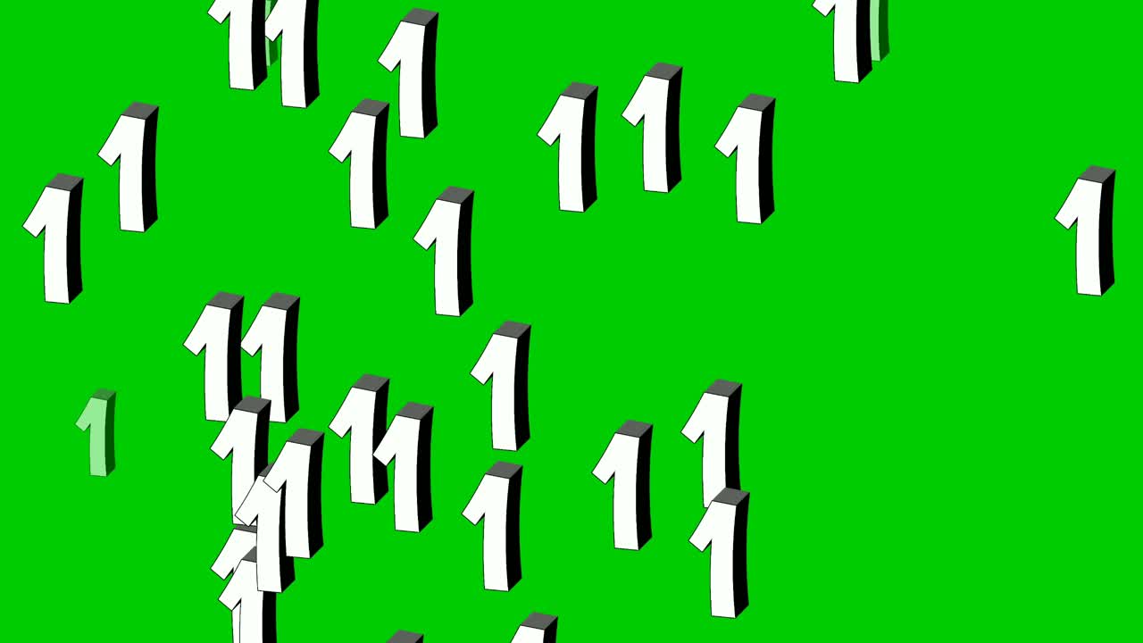 녹색 화면에서 넘버원 1 만화 애니메이션 재생