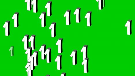 Flaying-Number-one-1-cartoon-animation-on-green-screen