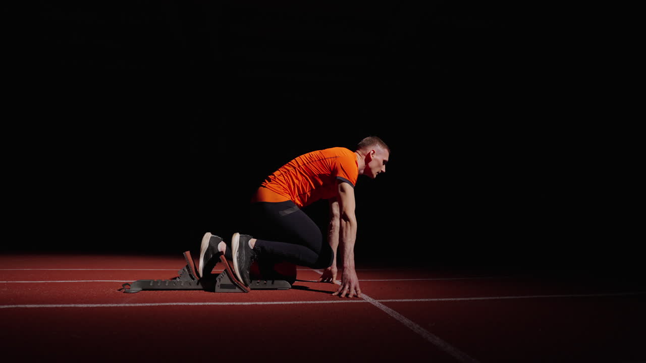 el velocista está listo para el comienzo.