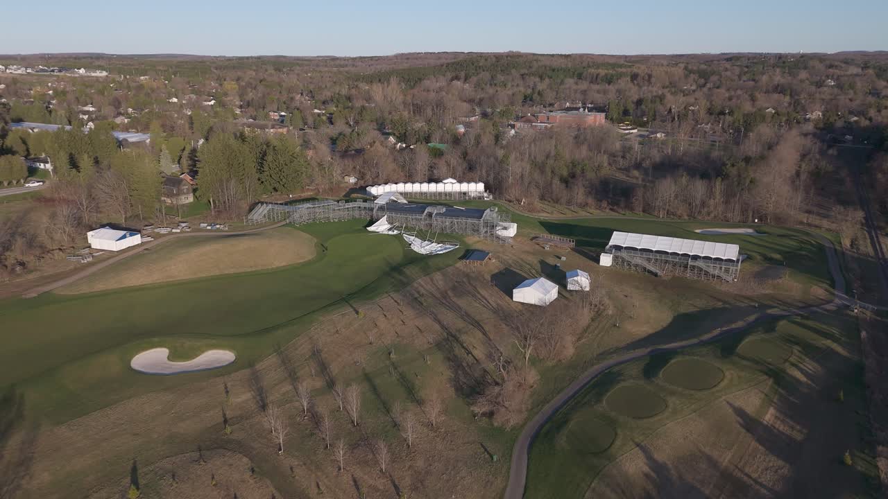 TPC Toronto Golf Course At Osprey Valley In Alton Town, Caledon Region, Ontario, Canada. Aerial Drone Shot