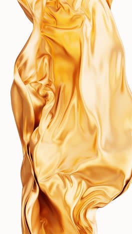 flowing golden wave cloth background, 3d rendering.
