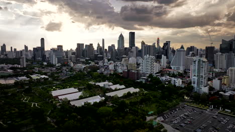 famous thailand landmark, bangkok city nature location, aerial view