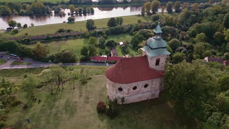 chapel of the holy spirit standing majestically on a hill in the central bohemian countryside