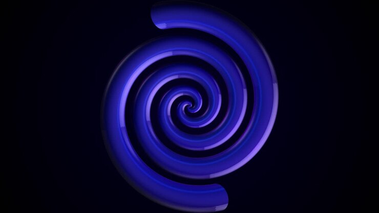 Abstract Blue Spiral 3D Render