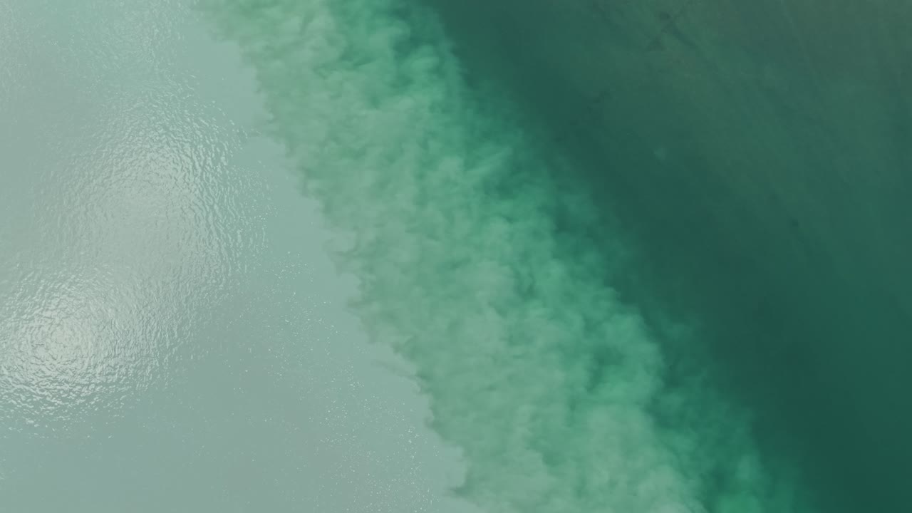 Bovra River Near Tronoddbrue Bridge In Lom, Norway. Aerial Topdown Shot