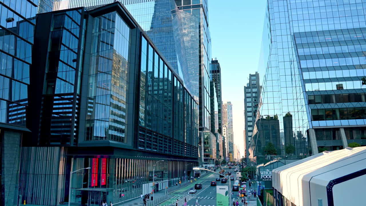 New York, USA, 8 July 2025: Glass jungles of modern New York, USA. Low angle view on the skyscrapers of metropolis