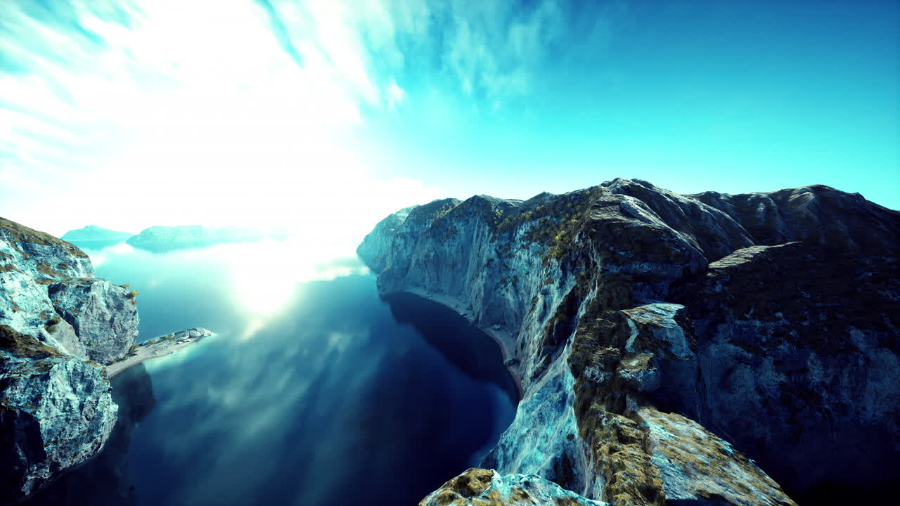 평온 한 해안 풍경 의 놀라운 공중 풍경