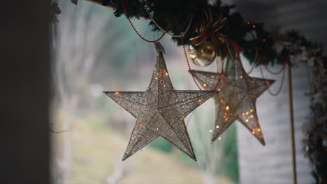 sparkling christmas stars with festive lights