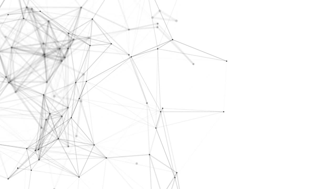 Plexus fantasy abstract technology. Abstract geometric background with moving lines, dots and triangles. Science. Medicine and technology. Loop animations