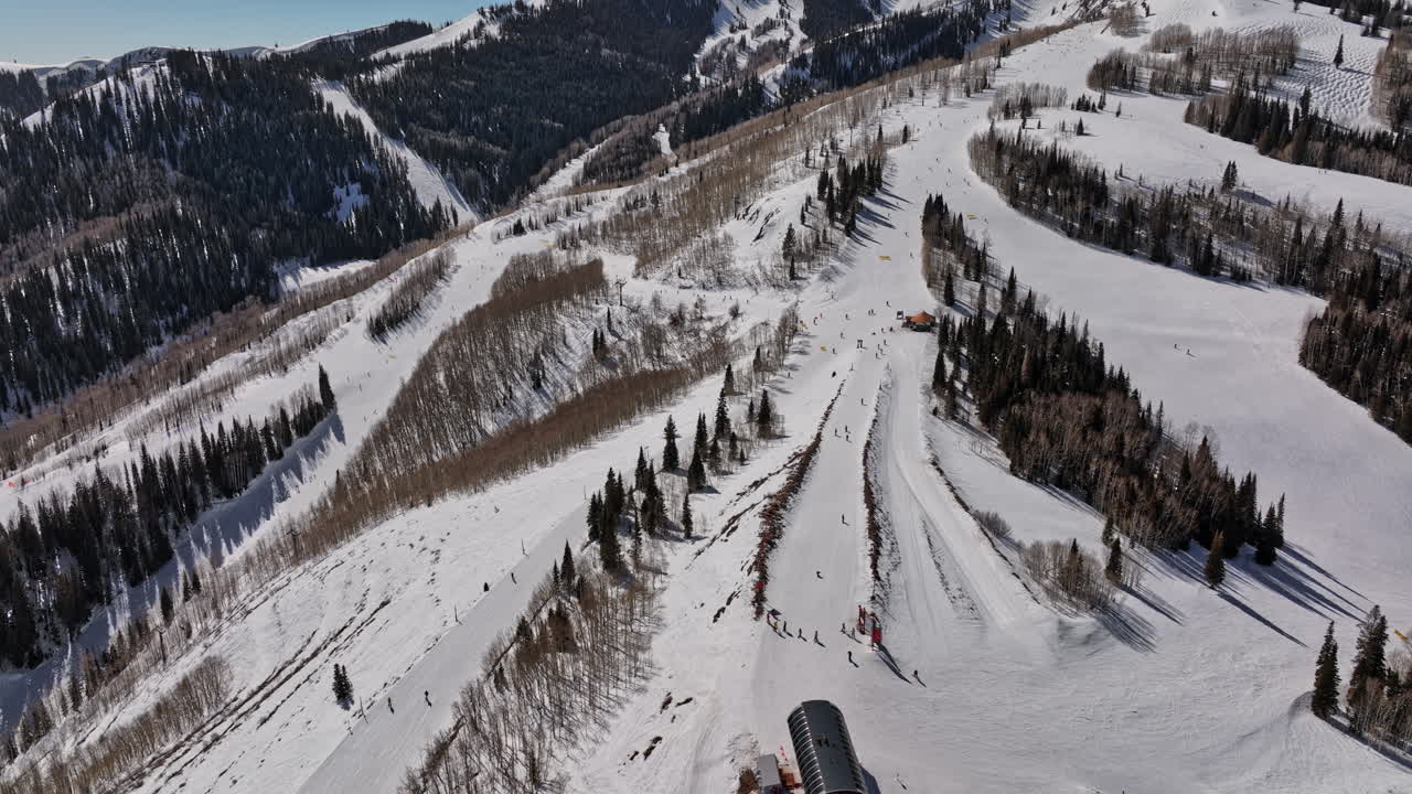 park city utah aerial v cinematic zoom shot