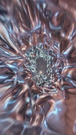 abstract iridescent metallic tunnel