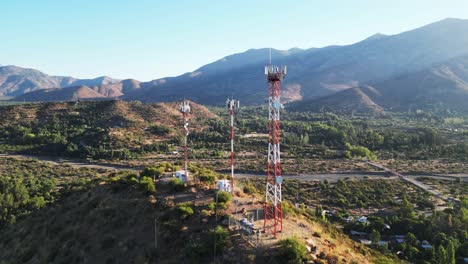 telephone antenna on cerro de pirque, metropolitan region of chile