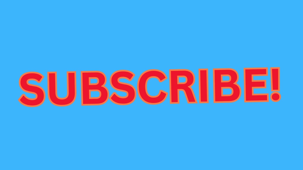 Animação cinética simples de texto de CTA (call to action) de inscrição no YouTube com fundo azul