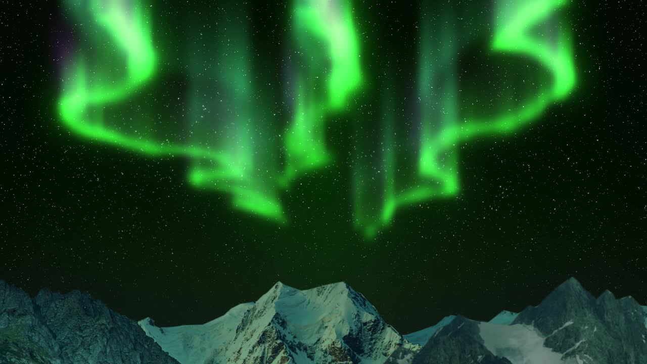 luces del norte en las montañas