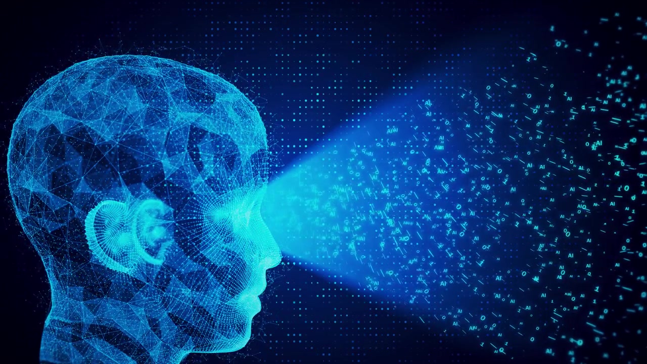 Cyber technology innovation artificial intelligence ai brain animation digital big data flow deep