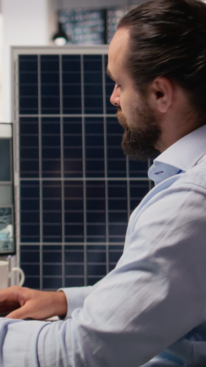 RD department researcher using machine learning tech to study solar green energy