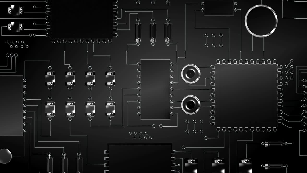 전자 회로판의 클로즈업