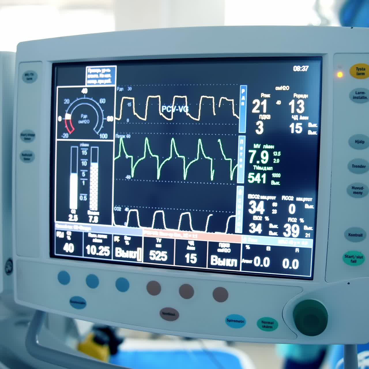 Modern medical monitor healthcare in hospital. New emergency technologies