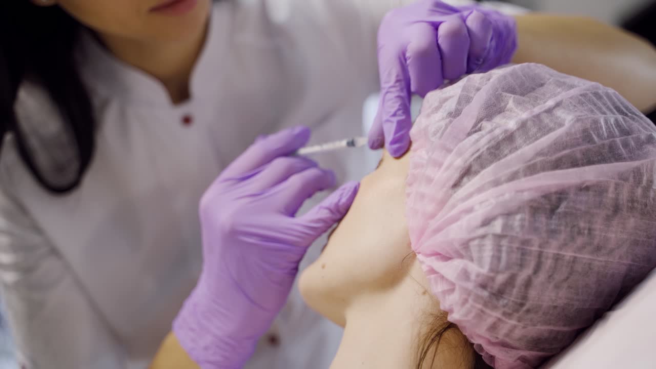 Rejuvenating facial injections. Modern cosmetology.