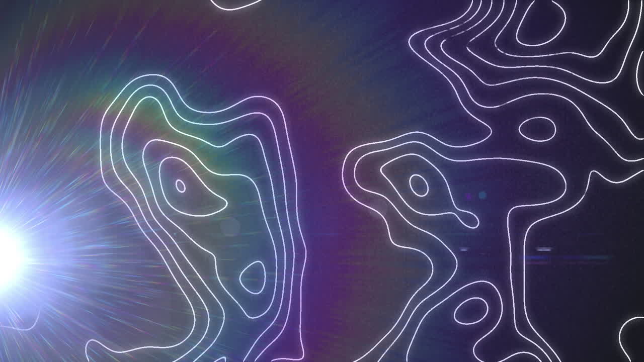 animación de formas en movimiento y rastros de luz sobre fondo negro