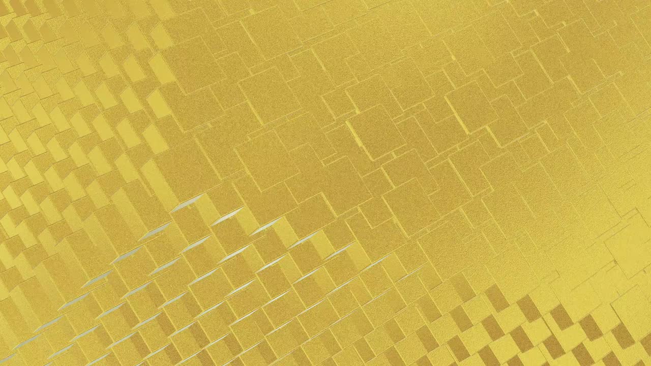 abstracto geométrico fondo dorado azulejos de papel de aluminio textura de bucle sin costura fondo renderizado en 3d