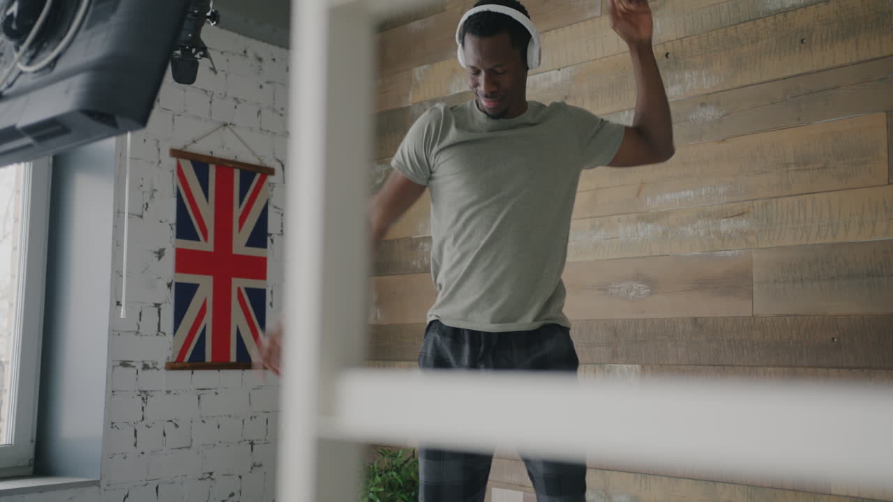 Man Dancing in a Recording Studio