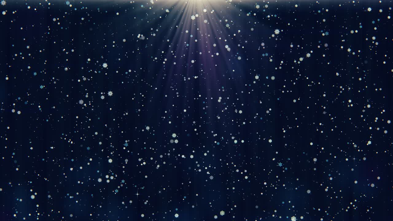 4K 3D 겨울 눈송이, 눈 내리는, 반짝이는 은색 입자가 반짝거리는 입자와 함께 빛나는
