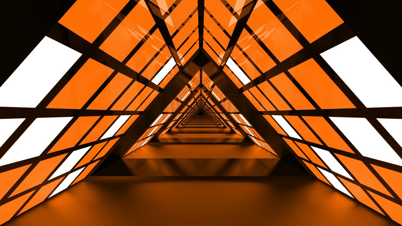 triángulo anaranjado túnel de bucle abstracto