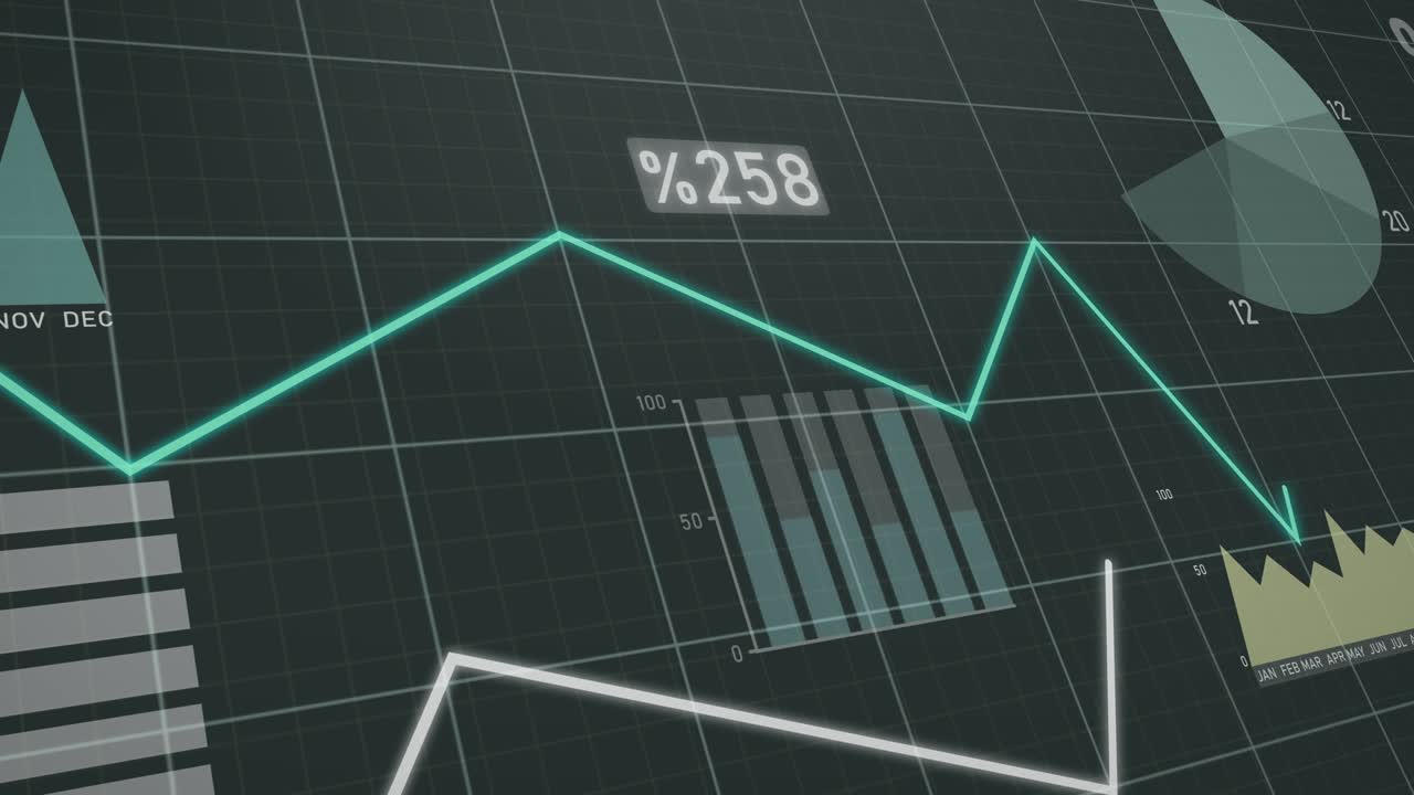 다이어그램과 차트 숫자, 금융 배경.