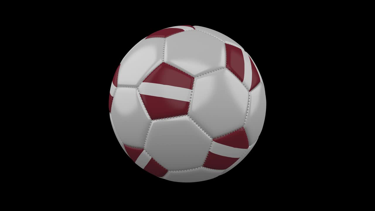 Pallone da calcio con bandiera della Lettonia, loop alfa