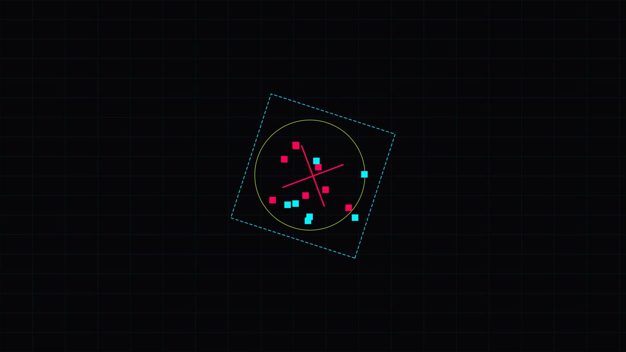Abstract Motion Graphics Featuring Rotating Geometric Shapes and Particles