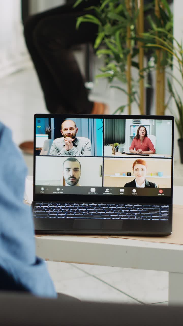 Vertical Video Executive assistant talking on videocall