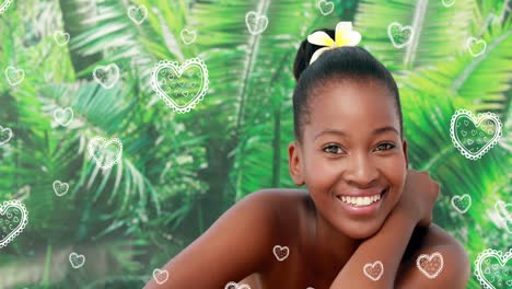 portrait of beautiful relaxed black women at spa for valentine day