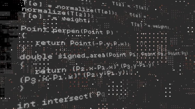 Animazione di elaborazione dati digitali su sfondo nero