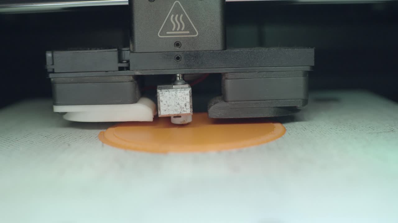 Sophisticated and innovative 3D printer at work. Close-up