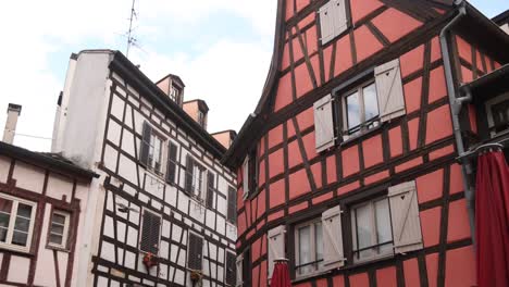 red and white classic alsace homes in strasbourg france europe