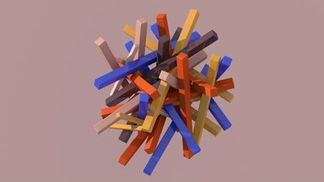 bright colorful blocks, beige background. abstract animation, 3d render.