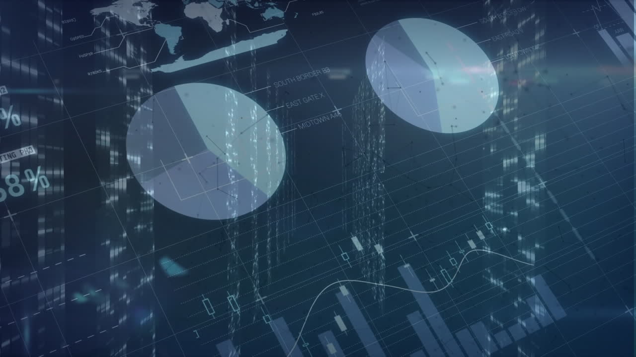 Animation of light spots over data processing