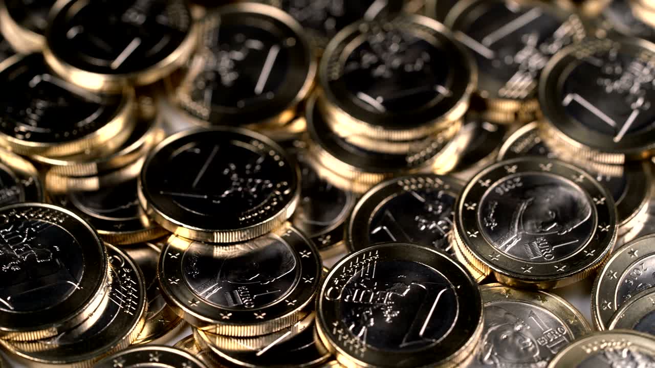fondo giratorio de las monedas de un euro
