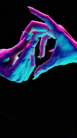 neon hands reaching and connecting