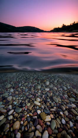 underwater view of a rocky lake bottom