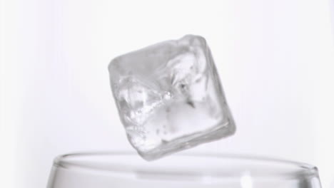 ice cubes in super slow motion falling together