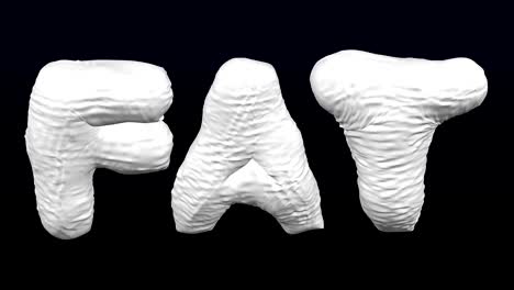 word fat gain weight and loses weight.
